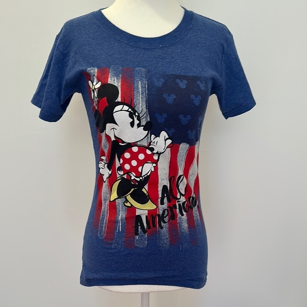 Disney Blue Short Sleeve Tee with Cartoon Graphic